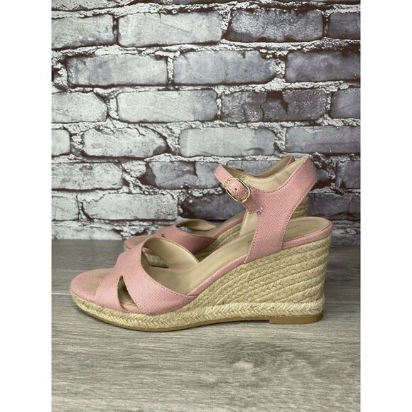 STUART WEITZMAN Mirela II Pink Canvas Espadrille Wedge Sandals Women 9.5B US/40 - Picture 7 of 16